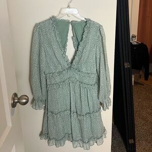 Safe printed ruffle dress